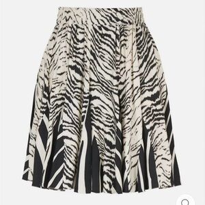 Nocturne Zebra Print Pleated Miniskirt